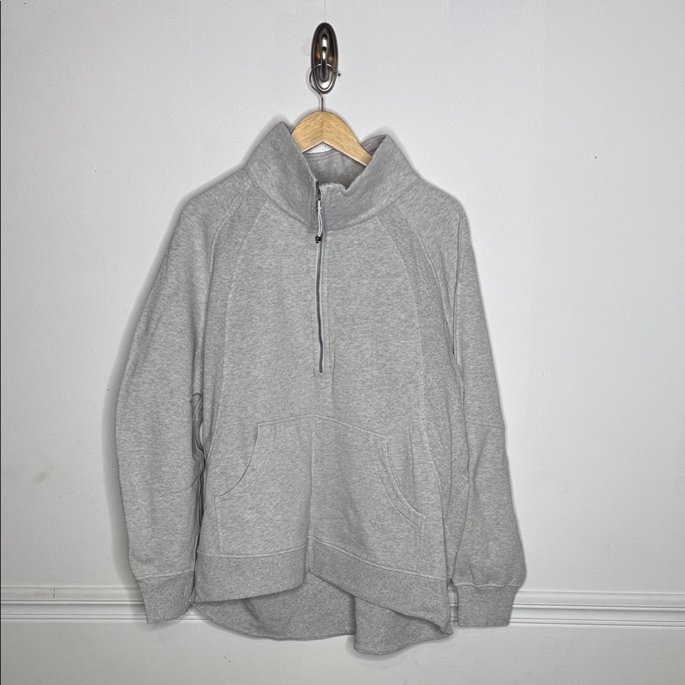 Lululemon.  Oversized Scuba Funnel Neck 1/2.  Grey.  XL/XXL.